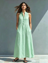 Load image into Gallery viewer, Women's Stand-Collar A-Line Maxi Dress – Resort &amp; Vacation Style
