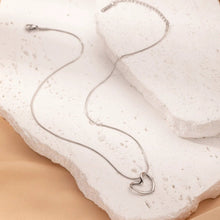 Load image into Gallery viewer, Stainless Steel Twist Hollow Heart Necklace - Clavicle Chain
