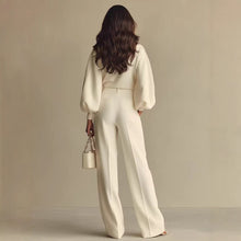 Load image into Gallery viewer, Women’s Round Neck Sweatshirt &amp; Pants Set – Casual Long Sleeve Two-Piece Outfit
