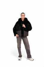 Load image into Gallery viewer, Montana Eco-Fur Down Coat in Black
