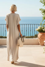 Load image into Gallery viewer, Women's Deep V-Neck Batwing Sleeve Lace-Trim Kaftan Maxi Dress
