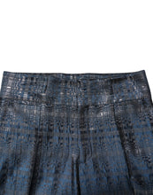 Load image into Gallery viewer, Dolce &amp; Gabbana Blue Silver Shiny Silk Skinny Men Trouser Pants
