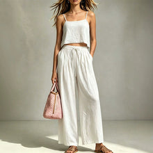 Load image into Gallery viewer, Women's Camisole &amp; Wide-Leg Pants Two-Piece Set – Casual Summer
