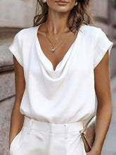 Load image into Gallery viewer, Women's Short-Sleeve Turtleneck Top – Loose Fit Casual Pullover
