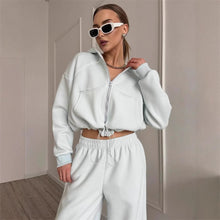 Load image into Gallery viewer, Women’s Sportswear Set Solid Color Cardigan Set
