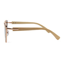 Load image into Gallery viewer, Modern Cat Eye Sunglasses for Women Polarized Sunglasses with metal frame and natural Bamboo wood frame Fashion Style
