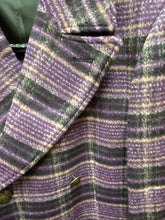 Load image into Gallery viewer, Veno Giovanni CB-11 Purple Windowpane Double breasted 100% Wool Overcoat/Topcoat
