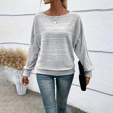 Load image into Gallery viewer, Women’s Textured Round-Neck Long-Sleeve Pullover
