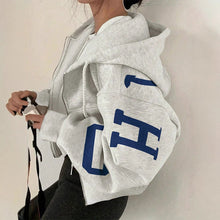 Load image into Gallery viewer, Women’s Zip-Up Printed Sweatshirt – Long Sleeve Casual Jacket
