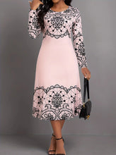 Load image into Gallery viewer, Ladies' Round Neck Printed Fashionable Dress
