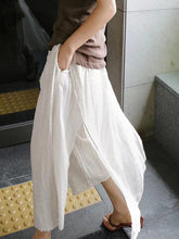 Load image into Gallery viewer, 100% Linen Cotton Wide-Leg Skirt Pants
