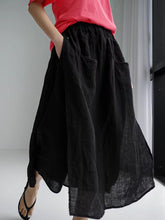 Load image into Gallery viewer, 100% Linen Cotton Wide-Leg Skirt Pants
