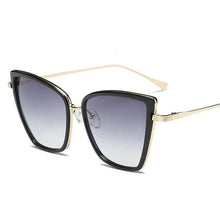 Load image into Gallery viewer, Big Cat Eye Sunglasses Women Black Mirror Sun Glasses
