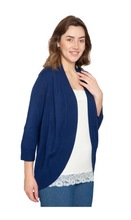 Load image into Gallery viewer, Women's Curved Hem Cardigan - Open Front in Soft Cashmere like Fabric
