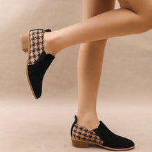 Load image into Gallery viewer, Women's Retro Color-Block Slip-On Heels – Round Toe Mid Heel Dress Shoes

