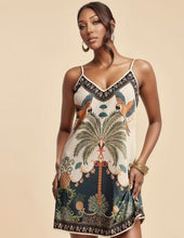 Load image into Gallery viewer, European and American-Style Tropical Print V-Neck Slip Dress
