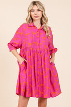 Load image into Gallery viewer, Zebra Print Button Down Shirt Mini Dress For Women – Fluttering, Bold and Fashion-Forward Dress with Pocketed Tiered Design
