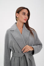 Load image into Gallery viewer, Cambridge Comfort Wraparound Wool Cashmere Coat in Dove
