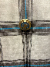 Load image into Gallery viewer, Moda Color 100% Wool Turkish Cream/Brown/Turquoise Double Breasted Slim Fit Suit with gold buttons
