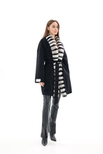 Load image into Gallery viewer, Genuine  French Orylag Fur Italian Cashmere Wool Coat 85cm

