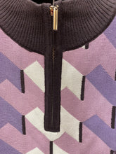 Load image into Gallery viewer, Stacy Adams 5104 Purple Geometric Print Sweater | Quarter Zip
