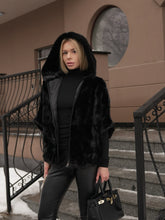 Load image into Gallery viewer, Genuine Scandinavian Mink Fur Poncho with Fully Lined Mink Hood

