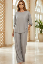 Load image into Gallery viewer, Women's Batwing Sleeve Loose Top &amp; Wide Leg Pants Two-Piece Set

