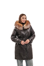 Load image into Gallery viewer, Genuine Fox Fur Trim Mid Length Coat
