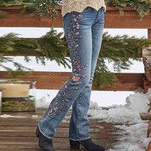Load image into Gallery viewer, Women's High-Waist Vintage Stretchy Slim-Fit Flared Denim Pants
