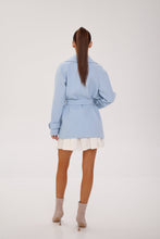 Load image into Gallery viewer, Karina Midi Belted Wool Cashmere Blend Overcoat in Sky Blue
