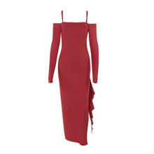Load image into Gallery viewer, One Shoulder Dress : With Slit Dress
