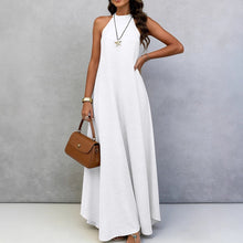 Load image into Gallery viewer, Women's Ice Silk Crinkle Sleeveless Swing Maxi Dress
