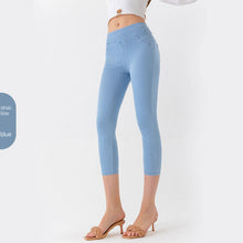 Load image into Gallery viewer, Denim-Look Capri Yoga Pants – Slim Fit High-Elastic Tummy Control Fitness Pants
