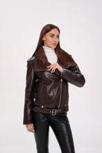 Load image into Gallery viewer, Genuine Mink Fur Embossed Leather Jacket
