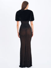 Load image into Gallery viewer, Kori Black Faux Fur Micro Bolero
