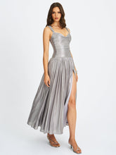Load image into Gallery viewer, Palmer Silver Glitter Drop Waist Maxi Dress
