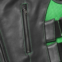 Load image into Gallery viewer, Tactical Emerald Men’s Motorcycle Leather Vest

