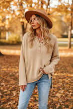 Load image into Gallery viewer, Solid Color V-Neck Pullover Knit Sweater | Relaxed Distressed Fit
