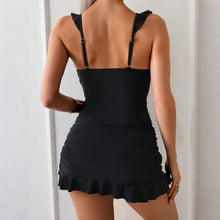 Load image into Gallery viewer, Women's Ruffle Trim Bikini Three-Piece Swimsuit Set

