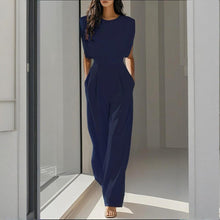 Load image into Gallery viewer, Women’s wide-leg short sleeve jumpsuit
