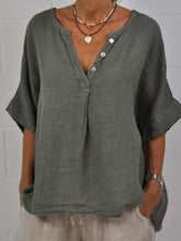 Load image into Gallery viewer, Women's  V-Neck Button-Up Shirt
