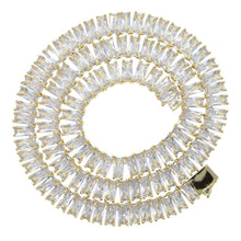 Load image into Gallery viewer, Men's Hip-Hop Zirconia Necklace in Copper Alloy Rectangular Design
