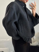 Load image into Gallery viewer, Autumn Casual Full Size Drop Shoulder Snap Down Jacket with Buttoned Front and Pockets
