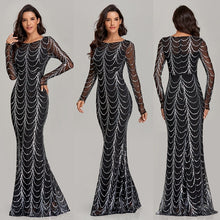 Load image into Gallery viewer, Sequins Women Maxi Dresses Long Sleeve Female Party Dresses
