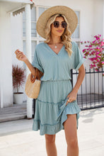 Load image into Gallery viewer, Short Sleeve Tiered Mini Dress Feminine &amp; Flowy Modern Women Summer Dress
