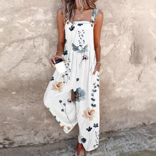 Load image into Gallery viewer, Women’s Square-Neck Floral Sleeveless Jumpsuit
