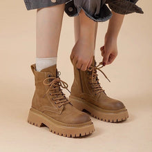 Load image into Gallery viewer, Women's Retro Chunky Heel Mid-Calf Martin Boots – Side Zipper
