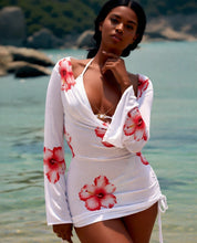 Load image into Gallery viewer, Women's 3-Piece Swimsuit Set – V-Neck Long Sleeve Wrap Skirt
