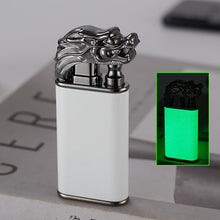 Load image into Gallery viewer, Creative Blue Flame Lighter Dolphin Dragon Tiger Double Fire Metal Winproof Lighter Inflatable Lighter
