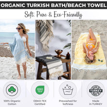 Load image into Gallery viewer, Indulge in the Luxury of 100% Certified Organic Turkish Cotton Towels

